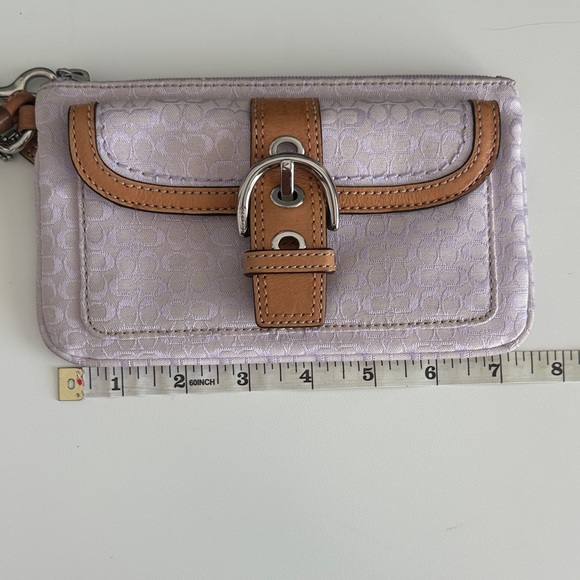 Coach Light Purple and Brown Wristlet - Picture 8 of 9